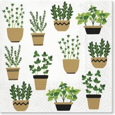 Ubrousky na dekupáž Herbs in Pot 1 ks – Zboží Dáma