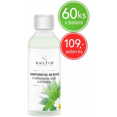 Gultio Sanitární gel na ruce se stříbrem, heřmánkem a aloe vera 100 ml 60 ks – Hledejceny.cz