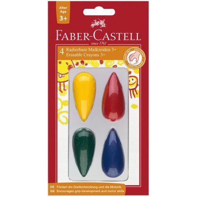FABER-CASTELL Voskové pastelky plastové 4ks – Sleviste.cz
