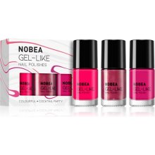 NOBEA Colourful Candy Pink #N37 lak na nehty 6 ml + Pink Party #N38 lak na nehty 6 ml + Hot Pink #N39 lak na nehty 6 ml