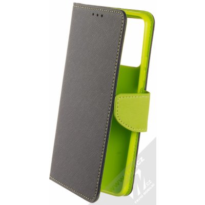 Pouzdro 1Mcz Fancy Book flipové Xiaomi Redmi Note 12 5G, Poco X5 modré limetkově zelené