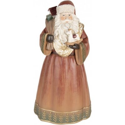Clayre & Eef Dekorace Santa Claus s houpacím koníkem a pytlem dárků - 20*18*39 cm – Hledejceny.cz