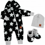 Baby Nellys Rastúci teplákový overal pre bábätko, čiapky, topánky, 3D, Nature Star čierny – Zboží Dáma