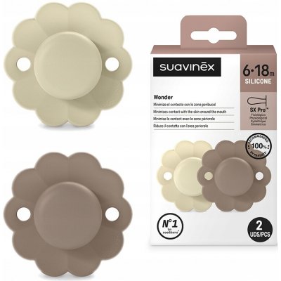Suavinex dudlík SX Pro fyziologický 2ks wonder Whitecap Gray + Raw Umber – Zbozi.Blesk.cz