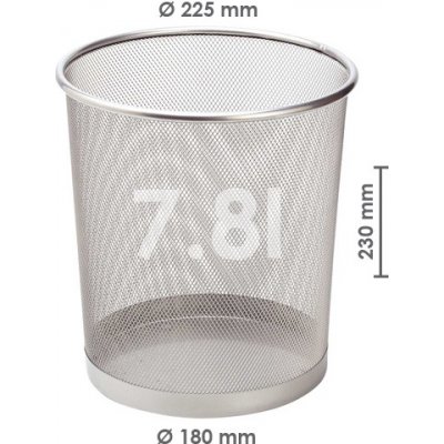 Junior Koš drátěný na odpadky stříbrný 7,8l – Zboží Mobilmania