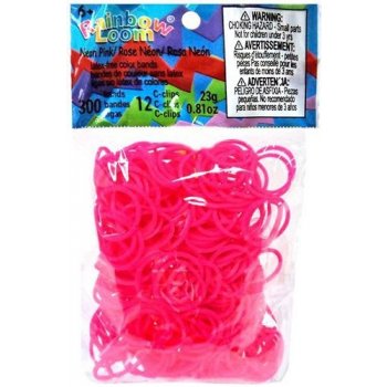 RAINBOW LOOM Original gumičky 300 kusov neónovo ružové