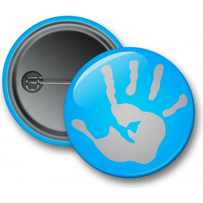 Reflexní připínací odznak - ruka modrá – Zboží Dáma