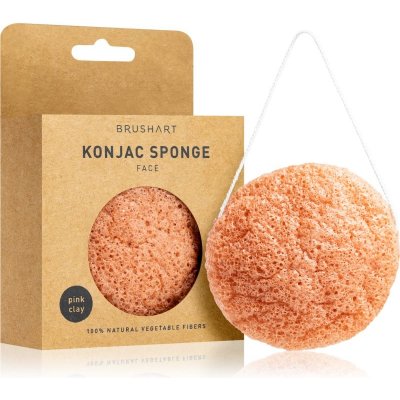 BrushArt Home Salon Konjac sponge jemná exfoliační houbička na tělo Pink clay – Zboží Mobilmania