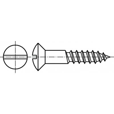 PROFISTYL DIN 95 vrut do dřeva s čočkovou hlavou a průběžnou drážkou mosaz MS Varianta: DIN 95 vrut čočková hlava MS 2,5x016 – Zboží Mobilmania