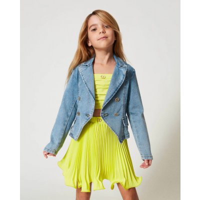 Twinset sukně plisovaná šifónová neonově žlutá Girl – Zbozi.Blesk.cz