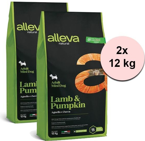 Alleva Natural Adult Mini Lamb and Pumpkin 2 x 12 kg