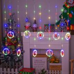 HJ Vánoční světelný závěsný řetěz s 10 kruhy a gumovými figurkami LED barva: RGB – Sleviste.cz