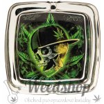 WeedShop Skleněný hranatý popelník Cannabis Skull Cannabis Skull – Zboží Dáma