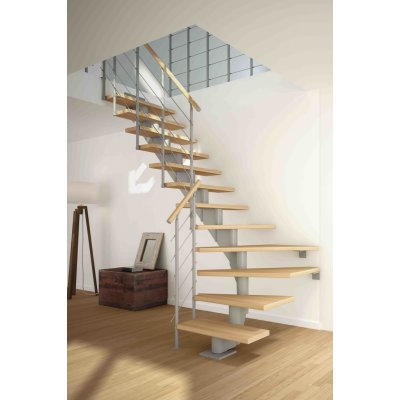 DOLLE HAMBURG STYL 6 - Horizontální výplň Ø6 mm, Vedení s 1/4 zatočením, 222 - 258 cm 11 nášlapů (pod 222 cm lze instalovat – HobbyKompas.cz