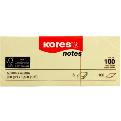 Samolepící bloček Kores 50x40mm 100 listů žlutý 3ks – Hledejceny.cz