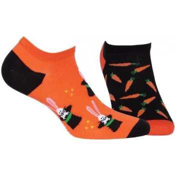 Veselé barevné bavlněné ponožky zajíc s mrkví