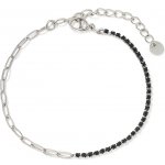 Sarines Elegantní stříbrný řetízek na nohu s černými zirkony S1068 – Sleviste.cz