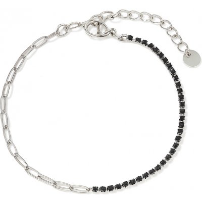Sarines Elegantní stříbrný řetízek na nohu s černými zirkony S1068 – Sleviste.cz