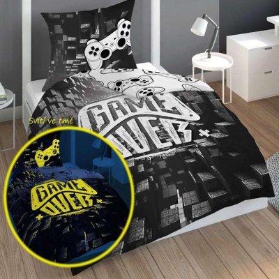Detexpol povlečení Game Over svítící Bavlna 140x200 70x80 – Hledejceny.cz