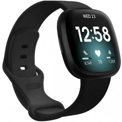 Mobilly řemínek pro Fitbit Versa 3, 4, Sence Sport Band, silikonový, černý 740 DSV3-01-00F