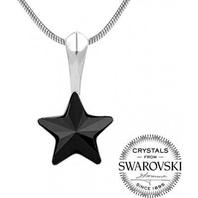 SILVEGO stříbrný přívěsek černá hvězda se Swarovski vsw038p – Zboží Dáma