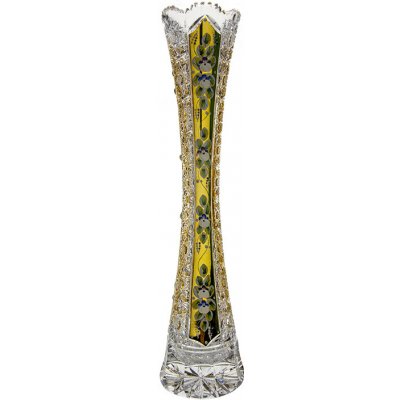 Bohemia Crystal Český křišťál broušená zlacená váza Kost - 455mm – Zboží Dáma