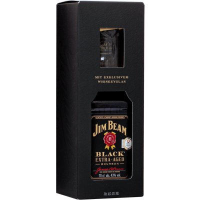 Jim Beam Black Extra Aged 43% 0,7 l (darkové balení 1 sklenice)