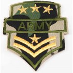 Nažehlovací záplata - army hodnost - rozměr 7 cm x 6 cm - khaki – Sleviste.cz