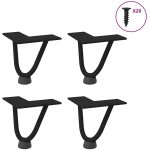 Omaxi 955730 Nohy na konferenční stolek ve tvaru vlásenky 4 ks černé 10 cm masivní ocel – Zboží Dáma