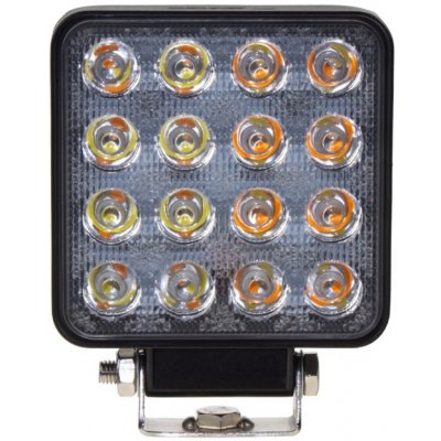 LED světlo čtvercové bílé/oranžové, 16x3W, 110x110mm, ECE R10 – Hledejceny.cz