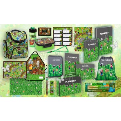 Minecraft Zvýhodněná školní sada 20ks set batoh BACKUP GAME LEVEL Minecraft / Playworld – Hledejceny.cz