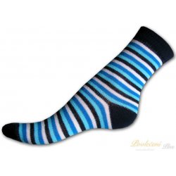 Nepon Dětské bavlněné ponožky Proužek modrotyrkysový