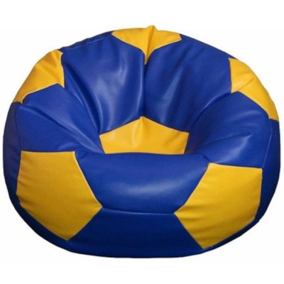 Fitmania Fotbalový míč XXL + podnožník vzor 10 modro žlutá – Zboží Dáma