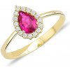 Prsteny Lillian Vassago Zlatý prsten s rubínem a zirkony LLV11 SGR001YDRU