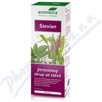 Aromatica Stevian jitrocelový sirup se stévií 210 ml