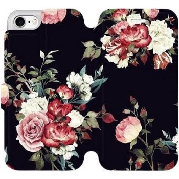 Pouzdro Mobiwear parádní flip Apple iPhone 7 - VD11P Růže na černé