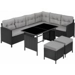 tectake 406513 ratanová sestava barletta černá/šedá – Zbozi.Blesk.cz