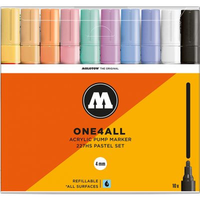 Molotow One4All 227HS 4mm 10ks pastelové – Zboží Dáma