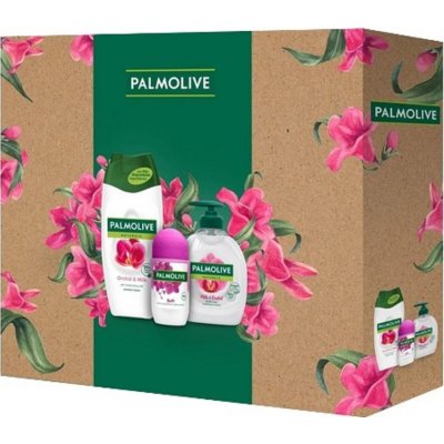 Palmoive Naturals Orchid & Milk sprchový krém 250 ml + Naturals Milk & Orchid tekuté mýdlo s dávkovačem 300 ml + Soft antiperspirant deodorant roll-on 50 ml