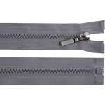 Zip kostěný dělitelný No 5 délka 80 cm - bundový s ozdobným jezdcem barva 319 šedá ocelová – Hledejceny.cz