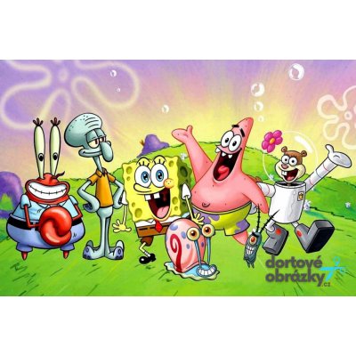 Jedlý tisk SPONGEBOB ● materiál: FONDÁNOVÝ DECORLIST ✴️, ● velikost: formát A4 ☝ – Zboží Mobilmania