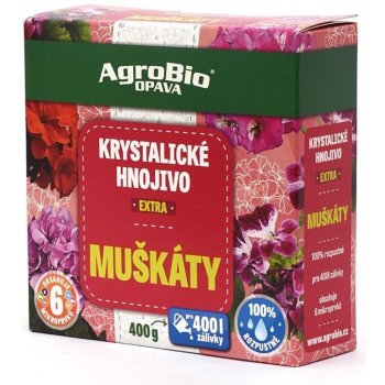 AGROBIO Krystalické hnojivo EXTRA muškáty 400g