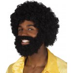 Boland Černá vlnitá paruka afro s vousy – Sleviste.cz
