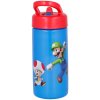 Láhev na pití Stor Plastová láhev s výsuvnou brčkem SUPER MARIO 410 ml