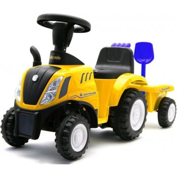 Baby Mix traktor s vlečkou a nářadím New Holland žluté