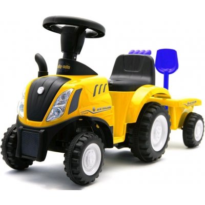 Baby Mix traktor s vlečkou a nářadím New Holland žluté