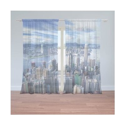 Sablio Záclony Město s mrakodrapy: 2ks 150x250cm – Hledejceny.cz