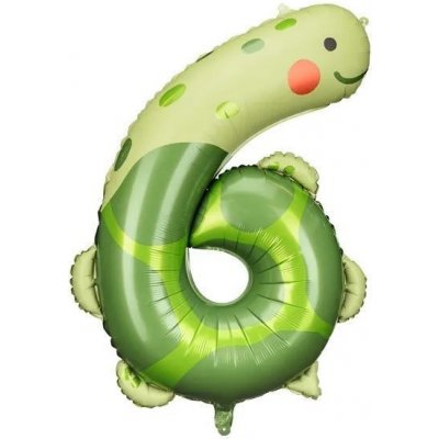KIK Fóliový narozeninový balónek číslo 6 Želva 75x96 cm – Zboží Dáma