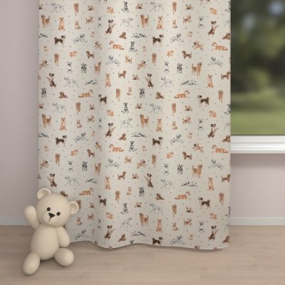 Biante Dětský bavlněný závěs Sandra SA-620 Psí kamarádi na krémovém 150x190 cm – Hledejceny.cz