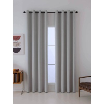 MKLuzkoviny.cz Blackout závěsy Ricardo krémové - 140 x 250 cm (2ks) - kroužky – Zboží Dáma